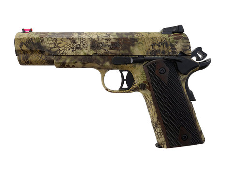 T R Imports 191145CM2 1911 45 ACP 7+1 KT Slide Camo, Walnut Grip