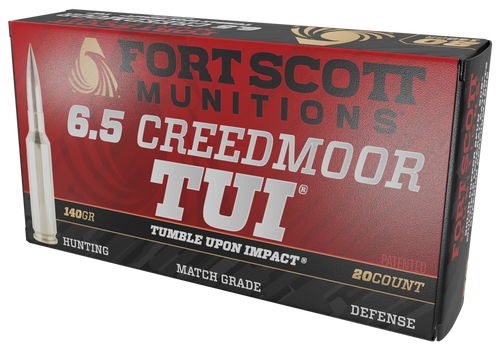 Fort Scott Munitions 65CM-140-SCV2 Tumble Upon Impact (TUI)  6.5Creedmoor 140gr Solid Copper Spun 20 Per Box/10 Case                                                                                    
