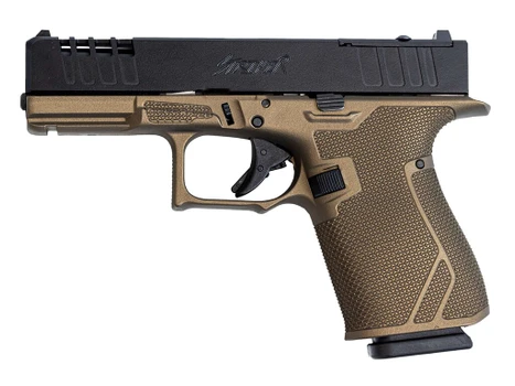 Great Lakes Firearms GL19BRZ Striker Compact Frame 9mm Luger 15+1 4" Black Nitride Steel Barrel, Black Cerakote Serrated w/Slide Cuts Steel Slide, Bronze Cerakote Polymer Frame & Grip, Ambidextrous