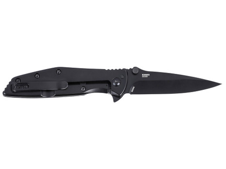 CRKT 7600K SLAG EDC 2.95" Folding Plain Black Oxide D2 Steel Blade, Black Stainless Steel Handle