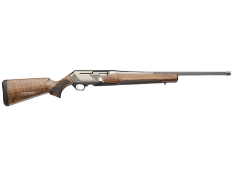 Browning 039009229 BAR MK4 Medallion 300 Win Mag 3+1 24" Polished Blued Fluted Barrel, Satin Nickel Engraved Aluminum Alloy Drilled & Tapped Receiver, Grade III Turkish Walnut Adj Shim Stock