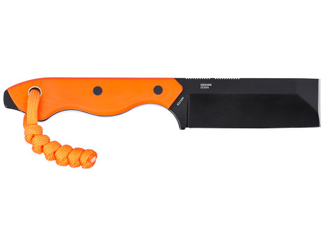CRKT 4037ER Razel EDC 2.97" Fixed Chisel Plain Black Oxide D2 Steel Blade, Orange G10 Handle
