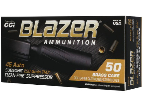 CCI 5230S Blazer 45ACP 230gr Total Metal Jacket 50/Box