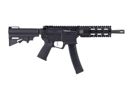 Dpms Panther Arms DP51655221916 Kitty Kat S9 9mm Luger 33+1 8" Black Nitride Heavy Threaded Barrel, Black Hardcoat Anodize Aluminum Receiver w/Picatinny Rail, DPMS Quad Rail Handguard, Black Polymer S