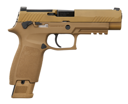 Sig Sauer M179CSSMSMA M17 *MA Compliant Full Size 9mm Luger 10+1 4.70" Coyote PVD Stainless Steel Optic Ready/Serrated Slide, Coyote PVD w/Black Controls Stainless Steel Frame w/Picatinny Rail, Textur