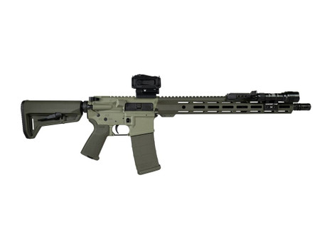 Shark Coast Tactical SCC04137GKNL Grassy Knoll Bundle 5.56 NATO 30+1 16" Black Melonite Threaded Barrel, 2-Tone Green Cerakote Aluminum Receiver w/Picatinny Rail, M-LOK Handguard, Magpul MOE SL OD Gre
