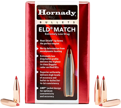 Hornady 245301   6mm .243 109gr Extremely Low Drag-Match 500 Per Box/6 Case                                                                                                                             
