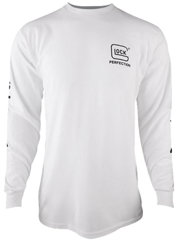 Glock AP96095 Perfection Long Sleeve Tee White Pre-Shrunk Cotton Long Sleeve XL                                                                                                                         