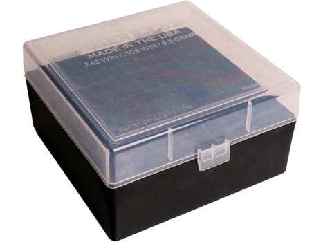Berry's 25338 Ammo Box Clear/Black Polypropylene 100rd