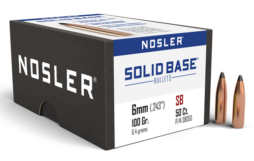 Nosler 38050 Solid Base  6mm 100gr Soft Point 50CT                                                                                                                                                      