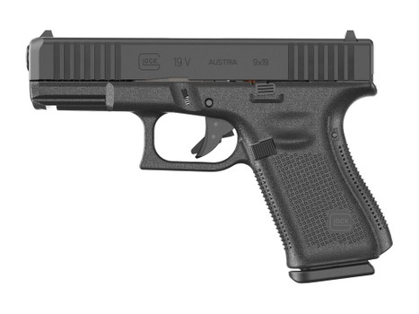 Glock UV1950203 G19 V Compact 9mm Luger 15+1 4.02" Black Barrel & Steel Serrated Slide, Black Polymer Frame w/Accessory Rail, Interchangeable Backstrap