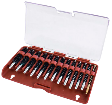 Tipton 615333 Bore Brush Set  .17-.45 Cal Rifle Firearm 8-32/5-40 Thread Stainless Steel Nylon Bristles Bronze Includes Storage Box                                                                     