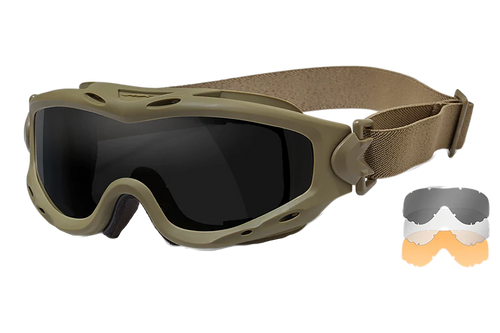 Wiley X SP293T Spear Goggles Smoke Gray/Clear/Light Rust Lens Tan Frame                                                                                                                                 
