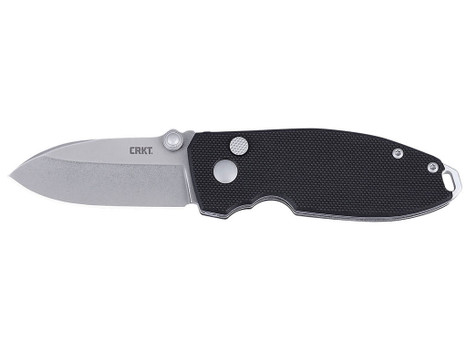 CRKT 2474 SQUID EDC 2.27" Folding Plain Stonewashed D2 Steel Blade, Black G10 Handle