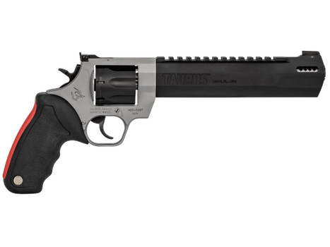 Taurus 2357085RH Raging Hunter 357 Mag 7rd 8.38" Matte Black Oxide Cylinder & Barrel Matte Stainless Steel Frame Black Rubber with Integrated Red Cushion Insert Grip