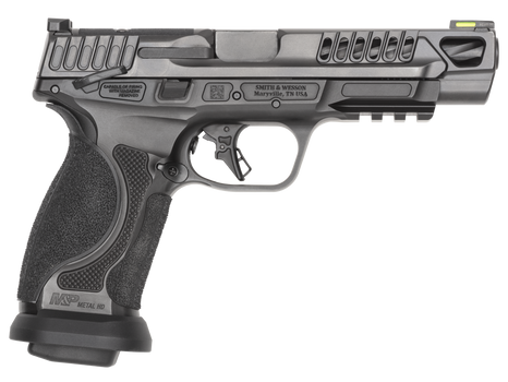 Smith & Wesson 14069 M&P M2.0 Competitor HD 9mm Luger 17+1 5" Overall Black Armornite Stainless Steel Spiral Fluted Barrel, Lightening Cut/Optic Ready/Serrated Slide & Stainless Steel Frame w/Picatinn