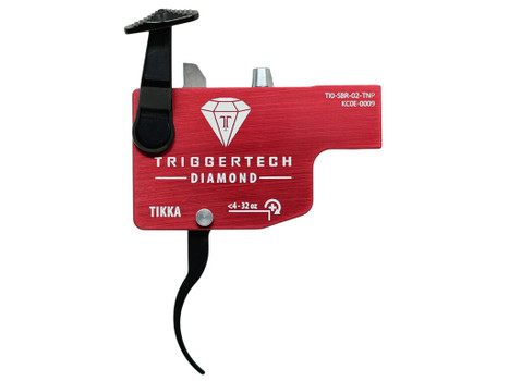 TriggerTech TI0SRB02TNP Diamond Black/Red Curved Lever Fits Tikka Right Hand