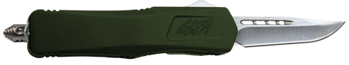 Great Lakes Firearms GLKMDSMTODG GLFA  Medium 3.50" OTF Plain Steel Blade, OD Green Cerakote Aluminum Handle                                                                                            