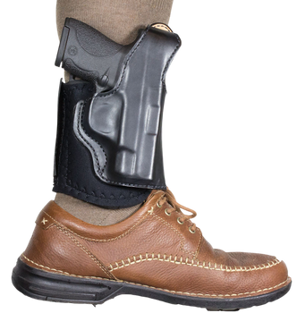 DeSantis Gunhide 014PC5ZZ0 Die Hard Rig  Ankle Black Leather Fits S&W Bodyguard 2.0 Right Hand                                                                                                          