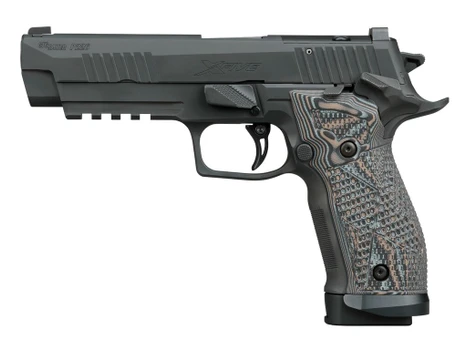 Sig Sauer 226X59XTMSAO P226 XFive Extreme Full Size 9mm Luger 10+1 5" Bull Barrel, Black Nitron Stainless Steel Optic Ready/Serrated Slide & Frame w/Beavertail & Picatinny Rail, Custom Hogue G10 Piran