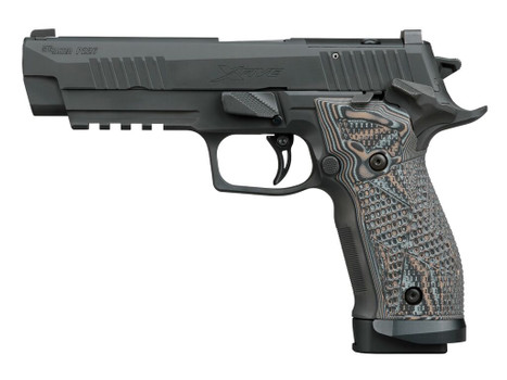 Sig Sauer 226X59XTMSAO P226 XFive Extreme Full Size 9mm Luger 10+1 5" Bull Barrel, Black Nitron Stainless Steel Optic Ready/Serrated Slide & Frame w/Beavertail & Picatinny Rail, Custom Hogue G10 Piran