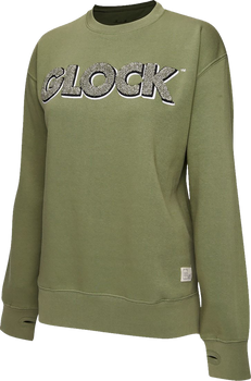 Glock AP96263 Crewneck Raglan Fleece Olive Cotton/Polyester Long Sleeve XL                                                                                                                              