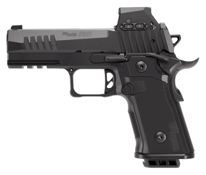 Sig Sauer 211CA9GT4RXSL P211 GT4 w/Optic Carry 9mm Luger 21+1 4.20" Black Barrel, Black Nitron Stainless Steel Serrated w/Optic Slide & Stainless Steel Frame w/Beavertail & Picatinny Rail, G10 Grip Pa
