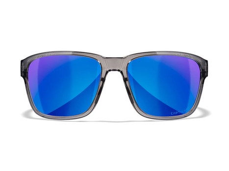 Wiley X AC6TRK09 Trek M/L Blue Mirror Lens Polycarbonate Gloss Crystal Dark Gray Frame