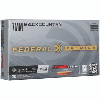 FED GLD MDL BARN 7MM BC 168GR 20/200