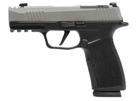 Sig Sauer 365XCA9TCOMP P365 XMacro Compact 9mm Luger 17+1 3.10" Stainless Steel Optic Ready/Serrated Slide, Black Nitron Stainless Steel Frame w/Picatinny Rail, XMacro Polymer Grip, RMSc Footprint