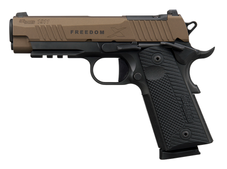 Sig Sauer 1911XCA45FBZXR3P 1911 XSeries Carry 45 ACP 8+1 4.20" Bronze Cerakote w/Freedom Engraving Stainless Steel Optic Ready/Serrated Slide, Matte Black DLC Stainless Steel Frame w/Beavertail & Pica