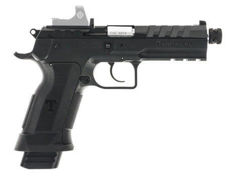 Tanfoglio TFFDT9RS Force Duty Tactical 9mm Luger 20+1 4.90" Stainless Threaded Barrel, Black Steel Optic Ready/Serrated Slide, Black Polymer Frame w/Beavertail & Picatinny Rail, Textured Grip