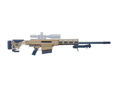 HM Defense HM50MAX50BMGFDE HM50 Max 50 BMG 10+1 29.25" Black Match Grade Threaded Barrel, FDE Cerakote Aluminum Receiver w/Picatinny Rail, M-LOK Handguard, Picatinny Rail/Arca Rail Forend, Adj Cheekpi