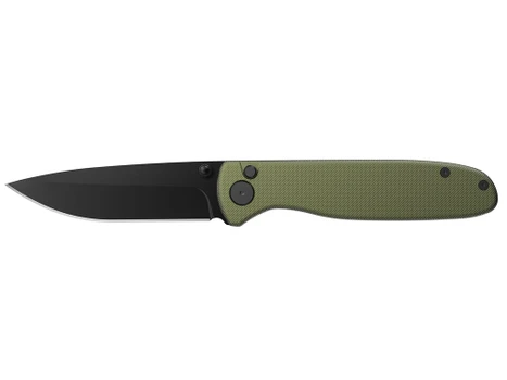 Outdoor Edge DK1C Dirk 3.25" Folding Drop Point Plain Black Oxide 8Cr13MoV SS Blade Green Anodized