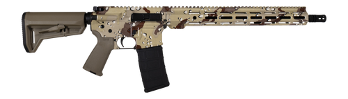 Shark Coast Tactical 300-225-1000-20 Chocolate Chip 5.56 NATO 30+1 16" Black Melonite Threaded Barrel, Hydro-Dipped Chocolate Chip Aluminum Receiver w/Picatinny Rail, M-LOK Handguard, Magpul Collapsib