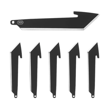 Outdoor Edge RRT30K6C   3" Tanto Plain Black Oxide 420J2 SS Blade 6 Blades                                                                                                                              