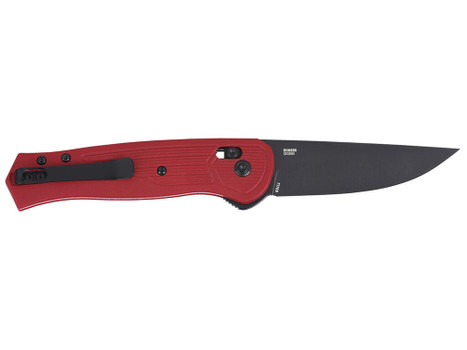 CRKT 7170R SERO EDC 3.02" Folding Plain Black TiNi S35VN SS Blade, Red Textured GRN Handle