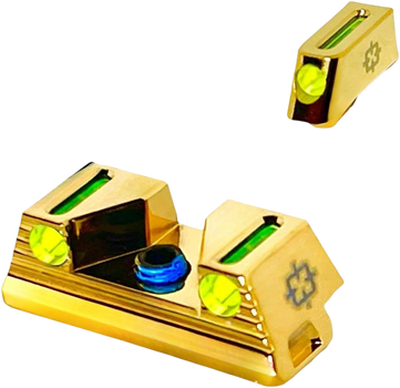 Cross Armory CRGSS-GD Standard 3 Point Fiber Sight Green Gold Frame Fits Glock                                                                                                                          