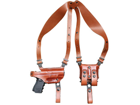 1791 Gunleather NSS2.1CBRHR Optic Ready Shoulder Horizontal Brown Fits Glock 17 Right Hand