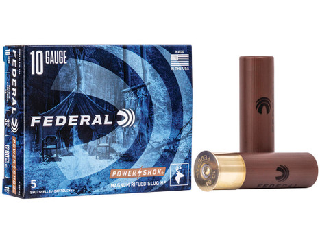 Federal F103FRS Power-Shok Shotshell 10Gauge 3.50" 1 3/4oz RifledSlug Shot 5 Per Box/50 Case