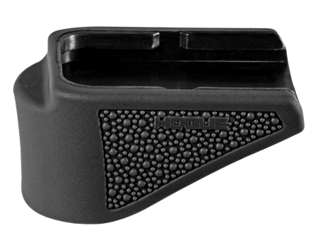 Hogue 18620  Extension Base Pad Fits Glock 26 Compatible w/ 10rd Magazine Black Overmolded Rubber                                                                                                       