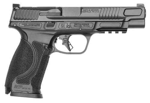 Smith & Wesson 14811 M&P9 M2.0 Metal Full Size Frame 9mm Luger 15+1 5" Black Armornite Stainless Steel Barrel & Optic Ready/Serrated Slide, Black Armornite Stainless Steel Frame w/Picatinny Rail, Inte