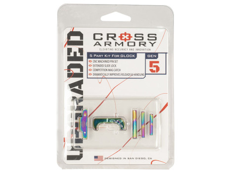 Cross Armory CRG5OKRB 3 Piece Upgrade Kit Glock Gen5 Rainbow Aluminum