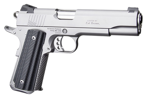 Ed Brown BASESS2A 1911 2nd Amendment 45 ACP 7+1 5" Stainless Steel Barrel, Serrated Slide & Frame, Black Alien G10 Grip, Right Hand                                                                     