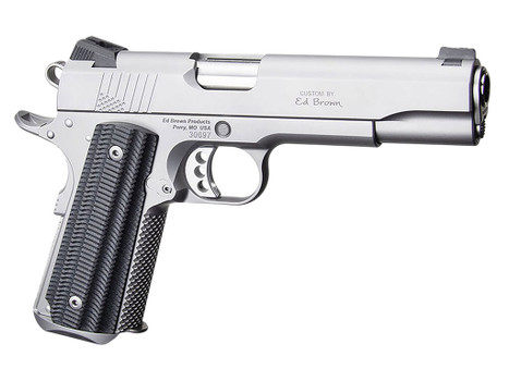 Ed Brown BASESS2A 1911 2nd Amendment 45 ACP 7+1 5" Stainless Steel Barrel, Serrated Slide & Frame, Black Alien G10 Grip, Right Hand