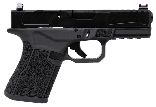 Faxon Firearms FX19D02 FX-19 Duty Gen 2 Compact Frame 9mm Luger Black DLC Stainless Steel Optic Ready/Serrated Slide, Black Polymer Frame w/Picatinny Rail, Black Textured Grip                         