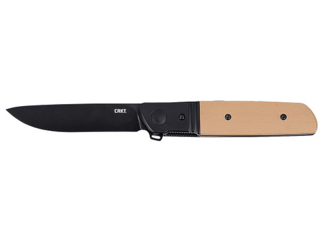 CRKT 5720B Bamboozled 3.34" Folding Plain Black Oxide D2 Steel Blade, Bronze/Black G10/SS Handle