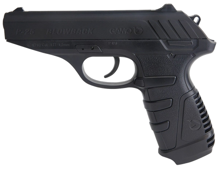 Gamo 611138054 P-25 Blowback Air Pistol CO2 177 16+1 Black Textured Polymer Grips                                                                                                                       
