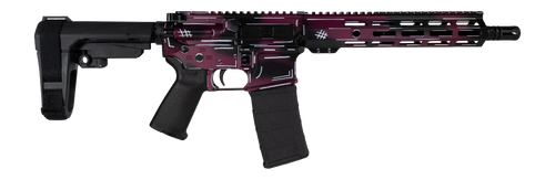 Shark Coast Tactical SCC07053ANBCHY-P Anime-15 5.56 NATO 30+1 10.50" Black Nitride Threaded Barrel, Black Cherry Cerakote Aluminum Receiver w/Picatinny Rail, Polymer SB Tactical SBA3 Brace, Magpul MOE