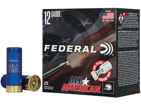 Federal FAA12HC8 All-American 12Gauge 2.75" 1 1/8oz 8Shot 25 Per Box/10 Case